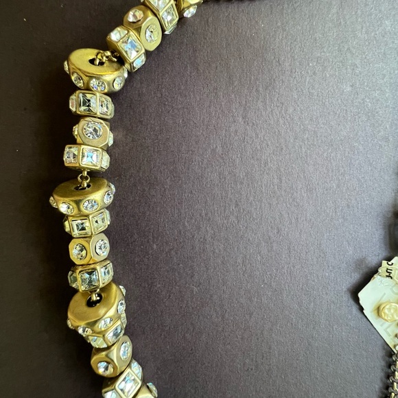 Dune & Willow Short Necklace with Chunky Gold Rivets filled w/Large Rhinestones - Picture 3 of 4